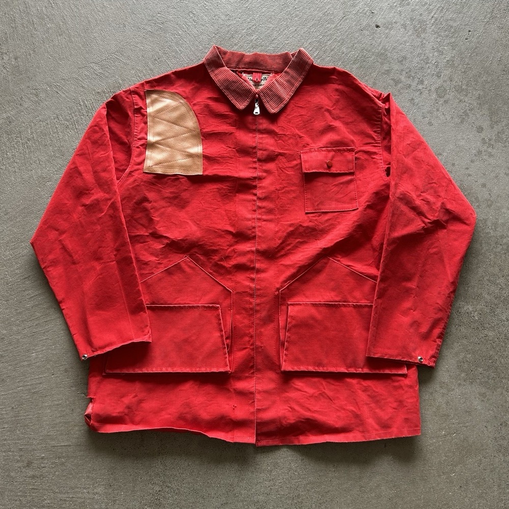 Vintage 60s Weatherite Hunting Jacket Size Large Red Barn Chore Corduroy Collar